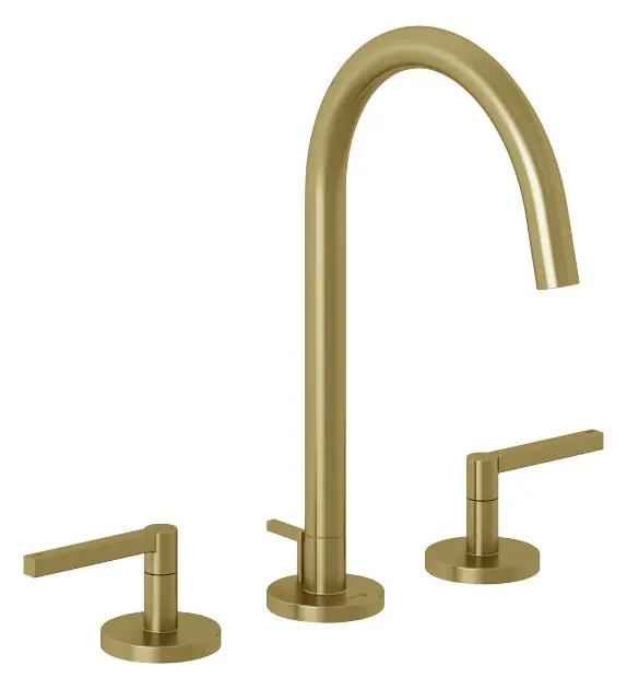 Kludi Nova Fonte Umývadlová batéria s výpusťou, 3-otvorová inštalácia, kefované zlato