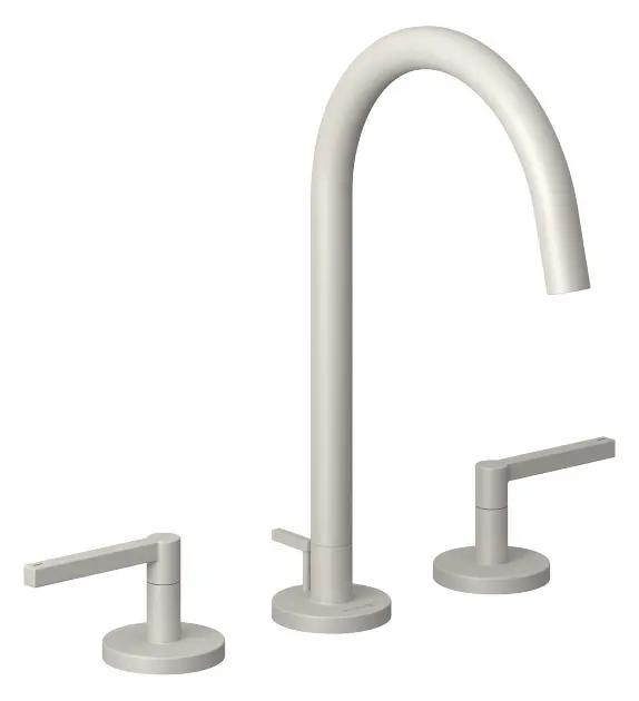 Kludi Nova Fonte Umývadlová batéria s výpusťou, 3-otvorová inštalácia, matná svetlo sivá