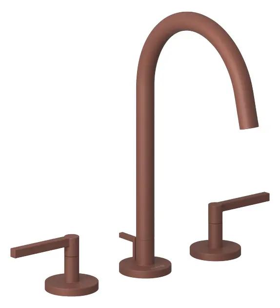 Kludi Nova Fonte Umývadlová batéria s výpusťou, 3-otvorová inštalácia, matná tehlová