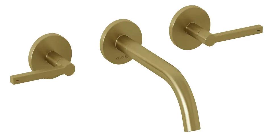 Kludi Nova Fonte Umývadlová batéria pod omietku, 3-otvorová inštalácia, s telesom, kefované zlato