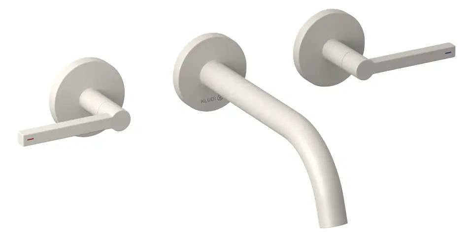 Kludi Nova Fonte Umývadlová batéria pod omietku, 3-otvorová inštalácia, s telesom, matná svetlo sivá
