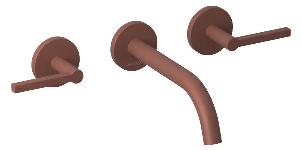 Kludi Nova Fonte Umývadlová batéria pod omietku, 3-otvorová inštalácia, s telesom, matná tehlová