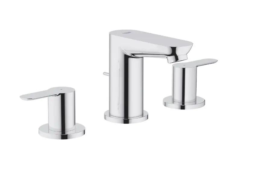 Grohe BauEdge Umývadlová batéria, 3-otvorová inštalácia, s výpusťou, chróm Grohe BauEdge Umývadlová batéria, 3-otvorová inštalácia, s výpusťou, chróm