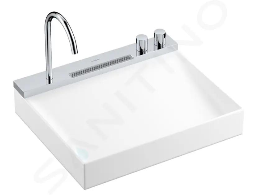 Hansgrohe Avalegra Umývadlo 58x48 cm, s termostatickou batériou a spŕškou, 2 prúdy, bez prepadu, chróm