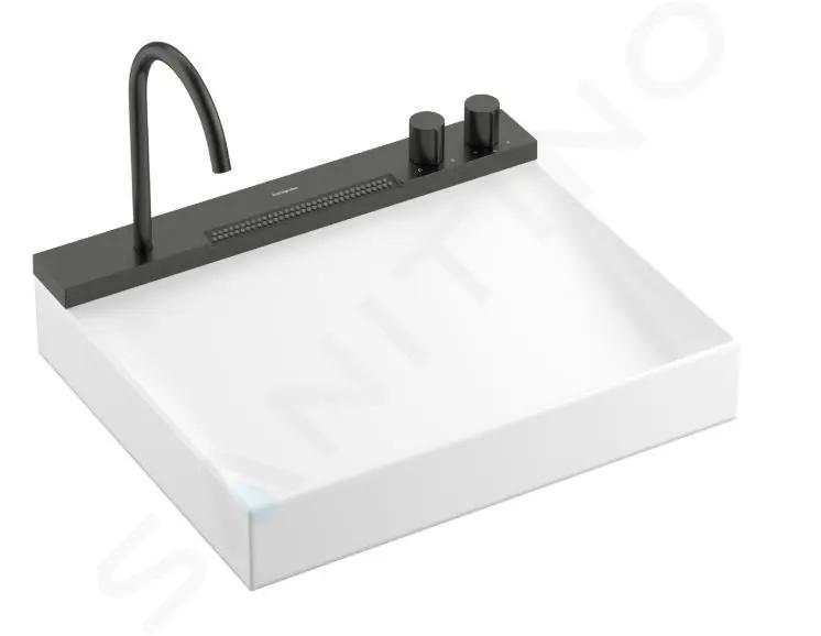 Hansgrohe Avalegra Umývadlo 58x48 cm, s termostatickou batériou a spŕškou, 2 prúdy, bez prepadu, kefovaný čierny chróm