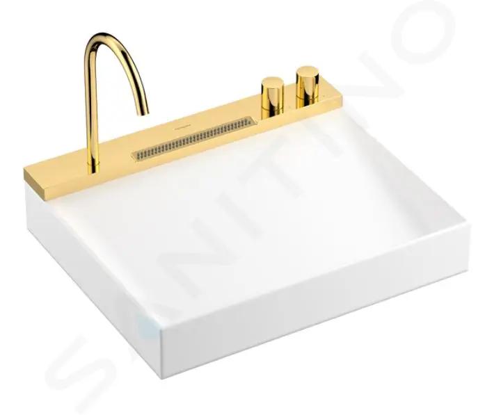Hansgrohe Avalegra Umývadlo 58x48 cm, s termostatickou batériou a spŕškou, 2 prúdy, bez prepadu, leštený vzhľad zlata