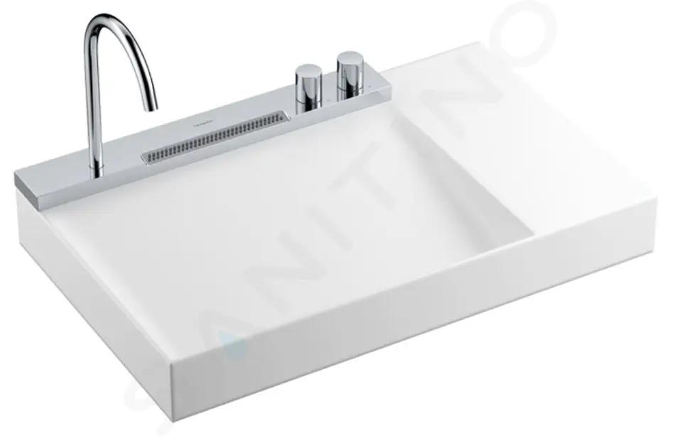 Hansgrohe Avalegra Umývadlo 78x48 cm, s termostatickou batériou a spŕškou, 2 prúdy, bez prepadu, chróm