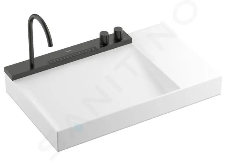 Hansgrohe Avalegra Umývadlo 78x48 cm, s termostatickou batériou a spŕškou, 2 prúdy, bez prepadu, kefovaný čierny chróm