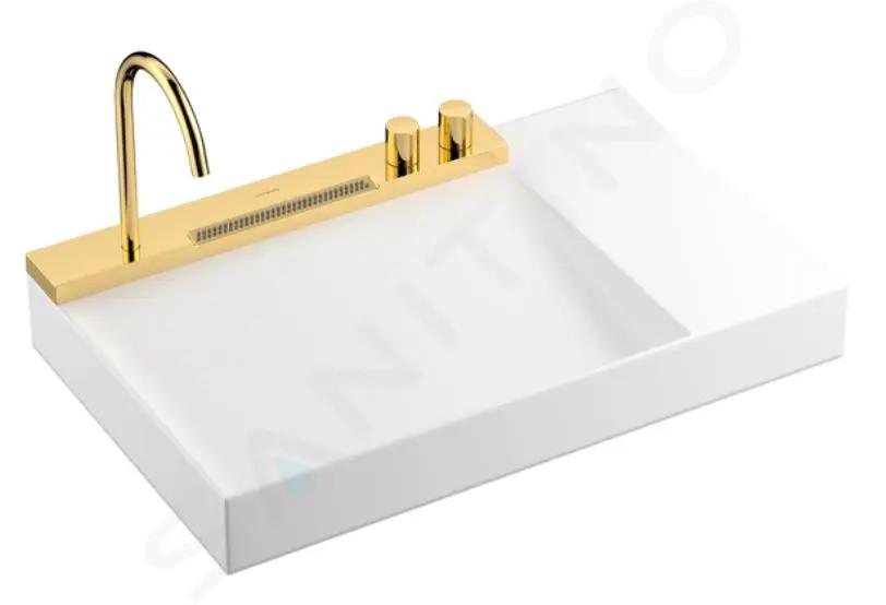 Hansgrohe Avalegra Umývadlo 78x48 cm, s termostatickou batériou a spŕškou, 2 prúdy, bez prepadu, leštený vzhľad zlata