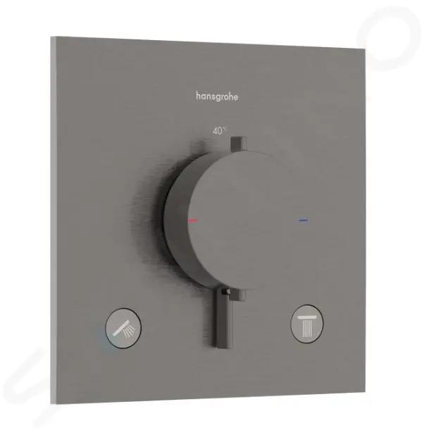 Hansgrohe Ecostat Comfort E Termostatická batéria pod omietku, na 2 spotrebiče, kefovaný čierny chróm