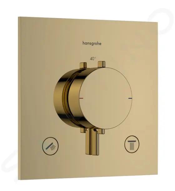 Hansgrohe Ecostat Comfort E Termostatická batéria pod omietku, na 2 spotrebiče, leštený vzhľad zlata