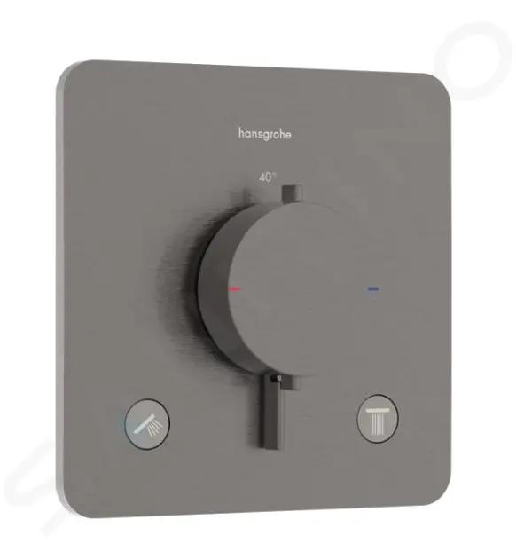 Hansgrohe Ecostat Comfort Q Termostatická batéria pod omietku, na 2 spotrebiče, kefovaný čierny chróm