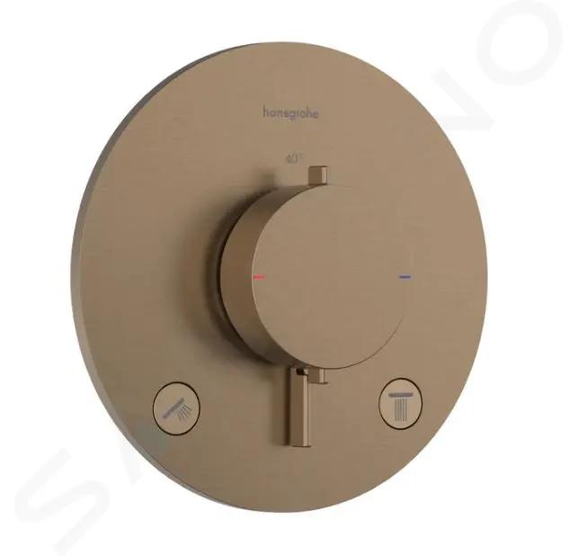 Hansgrohe Ecostat Comfort S Termostatická batéria pod omietku, na 2 spotrebiče, kefovaný bronz