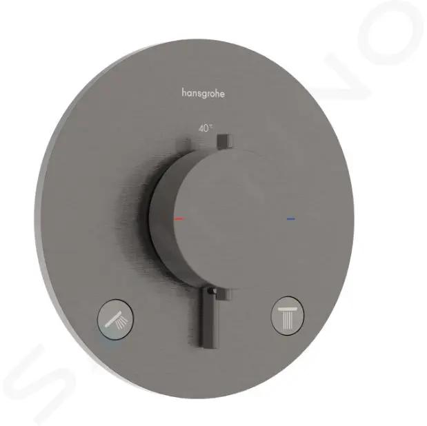 Hansgrohe Ecostat Comfort S Termostatická batéria pod omietku, na 2 spotrebiče, kefovaný čierny chróm
