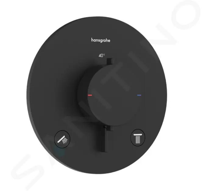 Hansgrohe Ecostat Comfort S Termostatická batéria pod omietku, na 2 spotrebiče, matná čierna