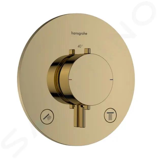 Hansgrohe Ecostat Comfort S Termostatická batéria pod omietku, na 2 spotrebiče, leštený vzhľad zlata