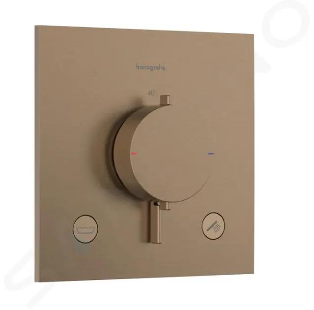 Hansgrohe Ecostat Comfort E Termostatická batéria pod omietku, na 2 spotrebiče, kefovaný bronz