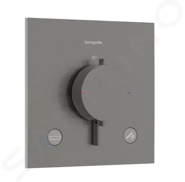 Hansgrohe Ecostat Comfort E Termostatická batéria pod omietku, na 2 spotrebiče, kefovaný čierny chróm
