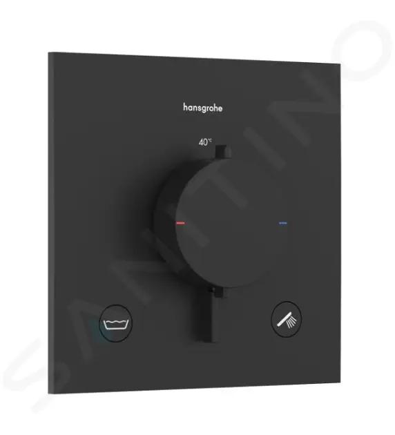 Hansgrohe Ecostat Comfort E Termostatická batéria pod omietku, na 2 spotrebiče, matná čierna
