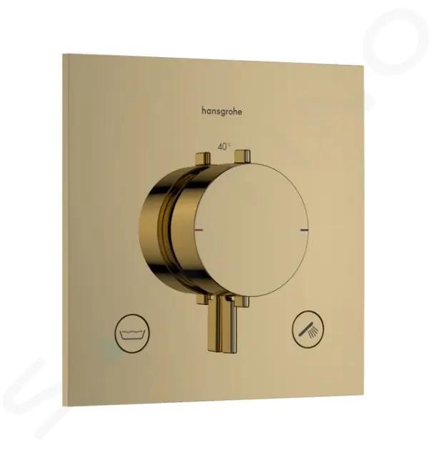Hansgrohe Ecostat Comfort E Termostatická batéria pod omietku, na 2 spotrebiče, leštený vzhľad zlata