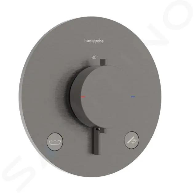 Hansgrohe Ecostat Comfort S Termostatická batéria pod omietku, na 2 spotrebiče, kefovaný čierny chróm