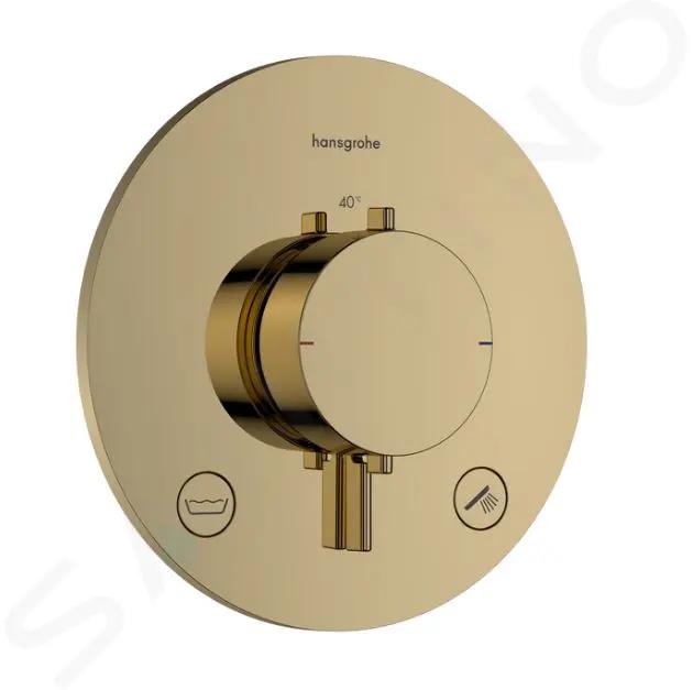 Hansgrohe Ecostat Comfort S Termostatická batéria pod omietku, na 2 spotrebiče, leštený vzhľad zlata