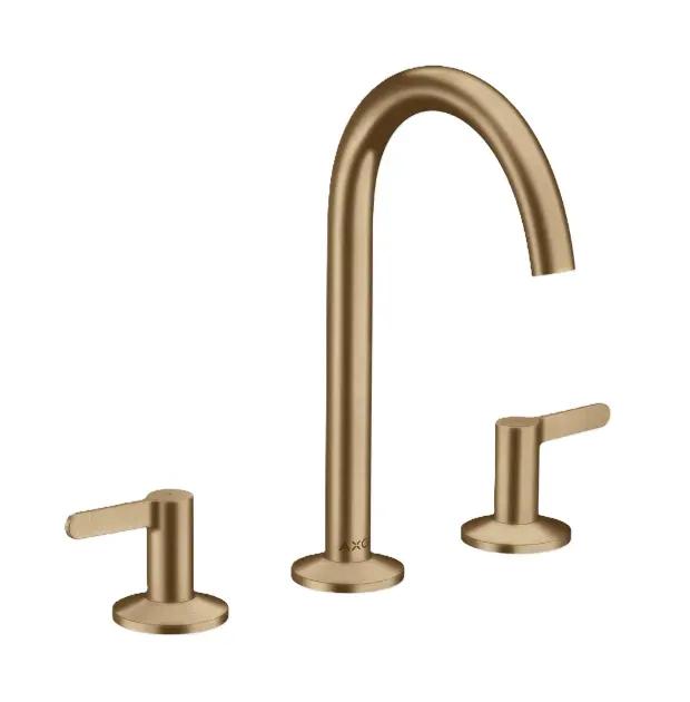 Axor One Umývadlová batéria s výpusťou Push-Open, 3-otvorová inštalácia, EcoSmart, kefovaný bronz