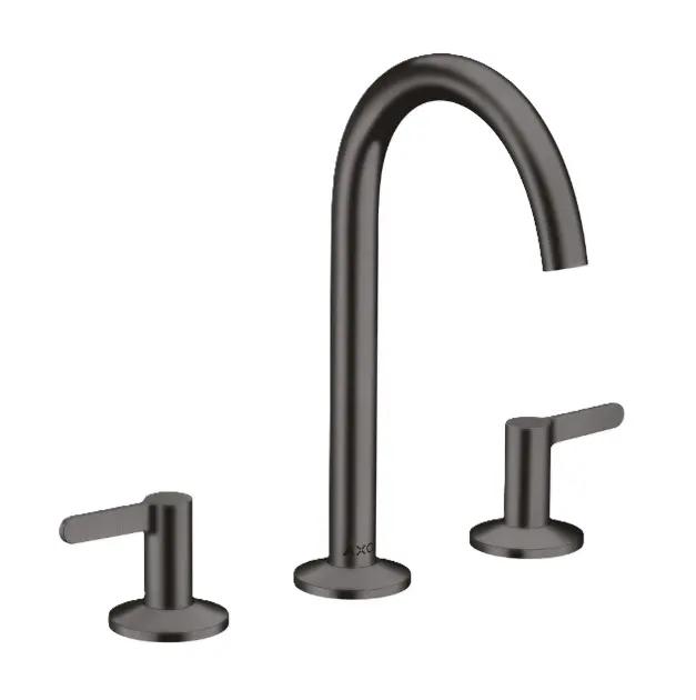 Axor One Umývadlová batéria s výpusťou Push-Open, 3-otvorová inštalácia, EcoSmart, kefovaný čierny chróm