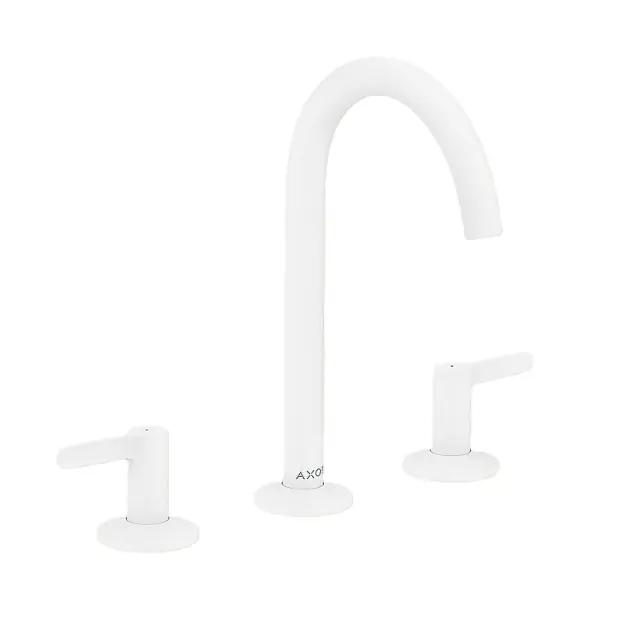 Axor One Umývadlová batéria s výpusťou Push-Open, 3-otvorová inštalácia, EcoSmart, matná biela
