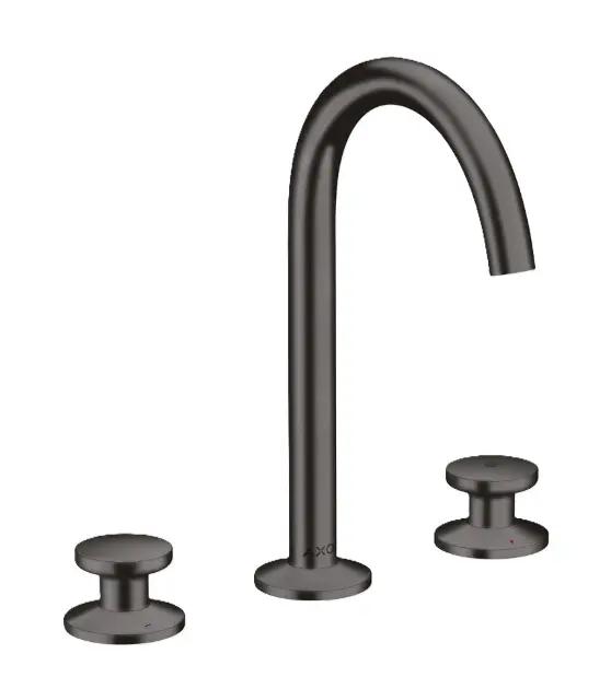 Axor One Umývadlová batéria s výpusťou Push-Open, 3-otvorová inštalácia, EcoSmart, kefovaný čierny chróm