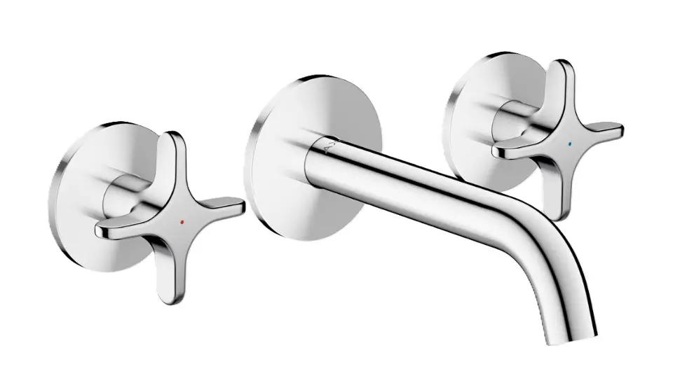 Axor One Umývadlová batéria pod omietku, s výpusťou, 3-otvorová inštalácia, EcoSmart, chróm