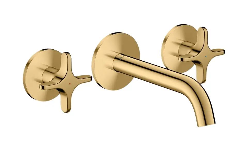 Axor One Umývadlová batéria pod omietku, s výpusťou, 3-otvorová inštalácia, EcoSmart, leštený vzhľad zlata