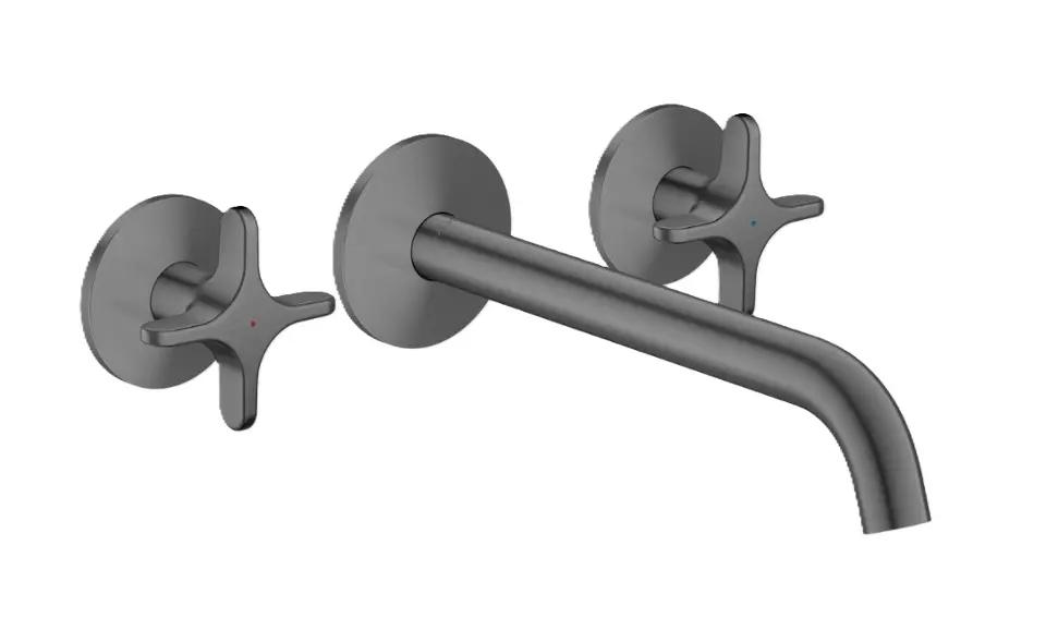 Axor One Umývadlová batéria pod omietku, s výpusťou, 3-otvorová inštalácia, EcoSmart, kefovaný čierny chróm Axor One Umývadlová batéria pod omietku, s výpusťou, 3-otvorová inštalácia, EcoSmart, kefovaný čierny chróm