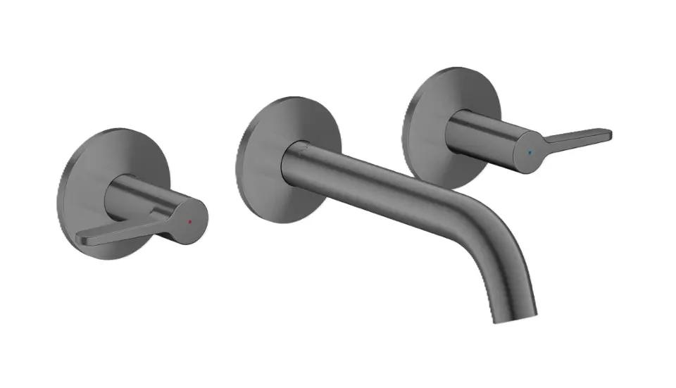 Axor One Umývadlová batéria pod omietku, s výpusťou, 3-otvorová inštalácia, EcoSmart, kefovaný čierny chróm