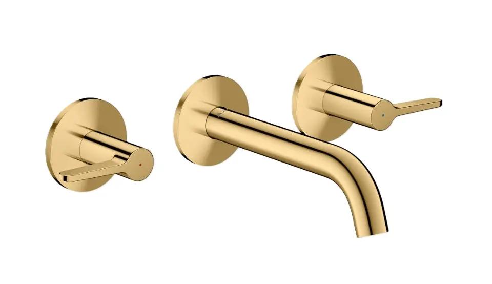 Axor One Umývadlová batéria pod omietku, s výpusťou, 3-otvorová inštalácia, EcoSmart, leštený vzhľad zlata