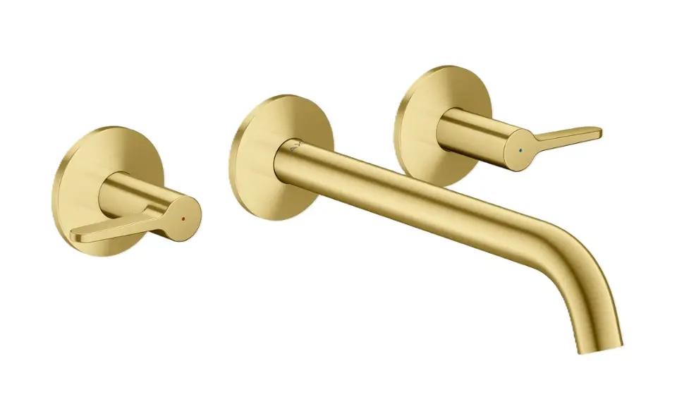 Axor One Umývadlová batéria pod omietku, s výpusťou, 3-otvorová inštalácia, EcoSmart, kefovaná mosadz