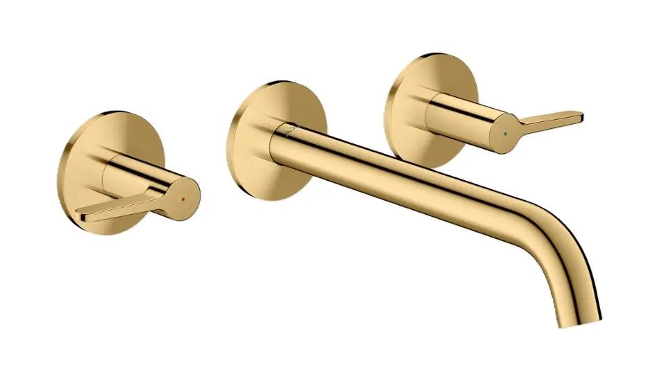 Axor One Umývadlová batéria pod omietku, s výpusťou, 3-otvorová inštalácia, EcoSmart, leštený vzhľad zlata