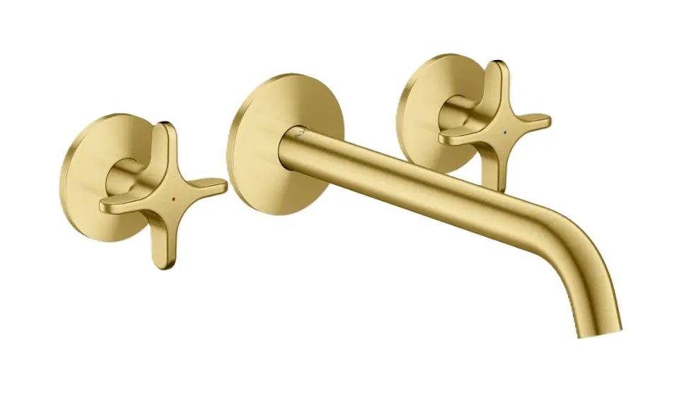 Axor One Vaňová batéria pod omietku, 3-otvorová inštalácia, kefovaná mosadz