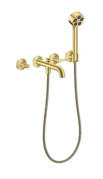 Axor One Vaňová batéria pod omietku, 4-otvorová inštalácia, s príslušenstvom, EcoSmart, kefovaná mosadz