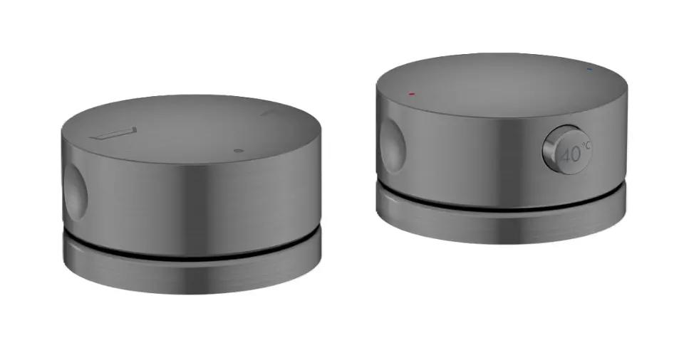 Axor One Termostatická batéria na okraj vane, 2-otvorová inštalácia, kefovaný čierny chróm