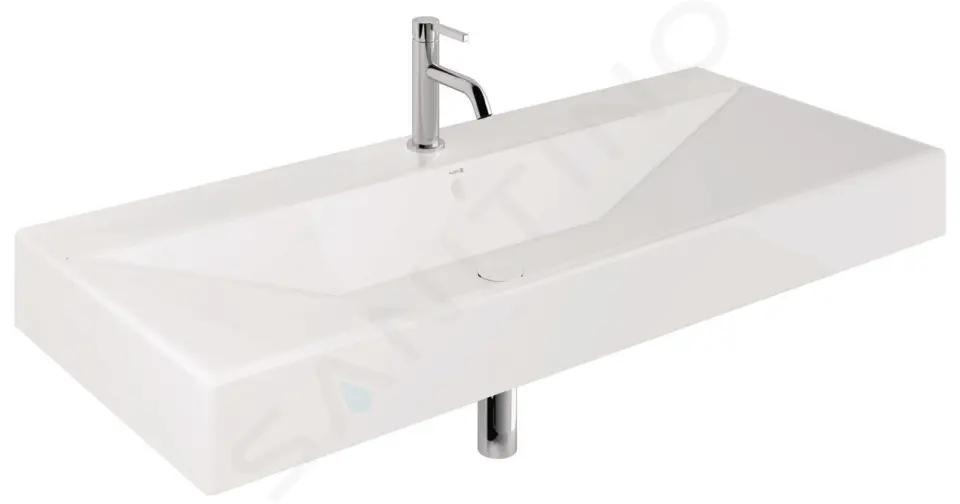 Kludi Resa Umývadlo 121x51 cm, s prepadom, s otvorom na batériu, lesklá biela