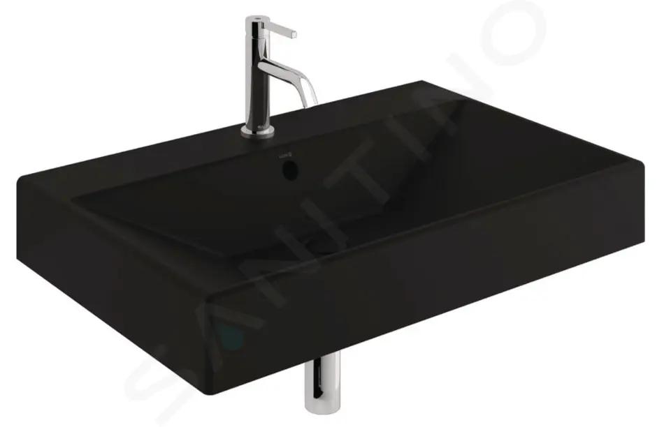 Kludi Resa Umývadlo 81x51 cm, s prepadom, s otvorom na batériu, matná čierna