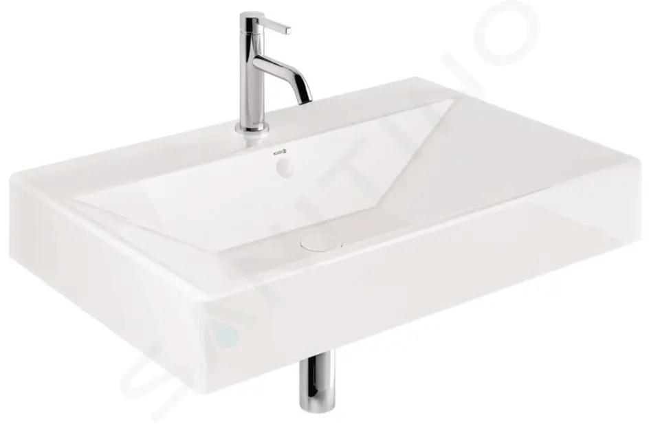 Kludi Resa Umývadlo 81x51 cm, s prepadom, s otvorom na batériu, lesklá biela