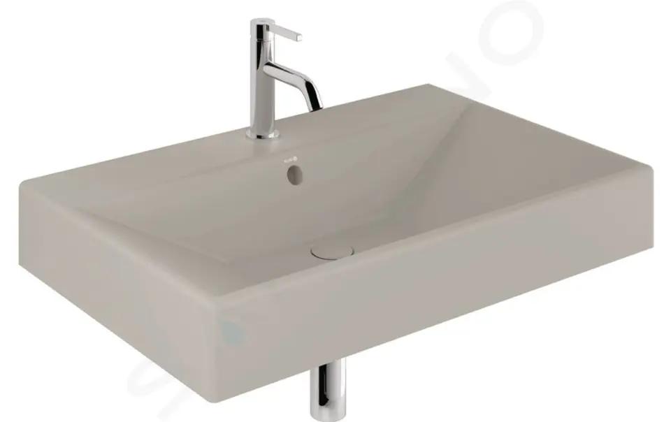 Kludi Resa Umývadlo 81x51 cm, s prepadom, s otvorom na batériu, matná pieskovo sivá