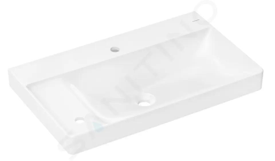 Hansgrohe Xelu Q Umývadlo, 80x48 cm, bez prepadu, otvory na batériu a ovládanie, biela