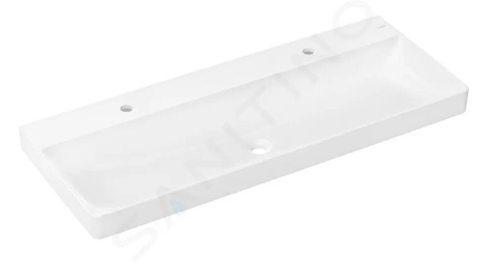 Hansgrohe Xelu Q Dvojumývadlo, 120x48 cm, bez prepadu, 2 otvory na batériu, biela