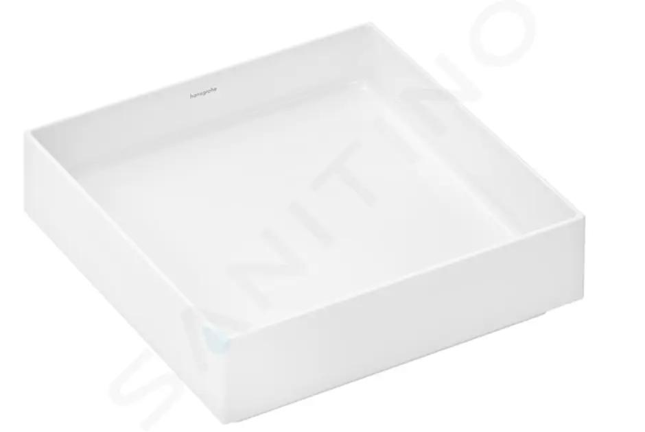 Hansgrohe Xuniva Evo E Umývadlo na dosku, 40x40 cm, bez prepadu, bez otvoru na batériu, biela