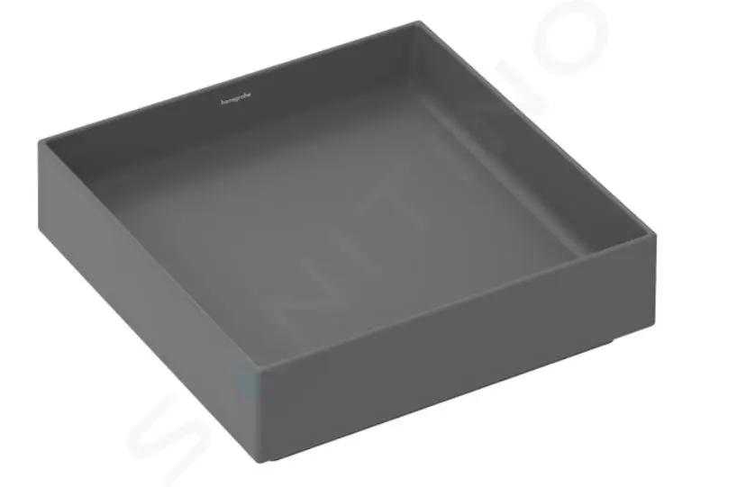 Hansgrohe Xuniva Evo E Umývadlo na dosku, 40x40 cm, bez prepadu, bez otvoru na batériu, matná sivá
