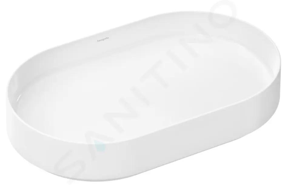 Hansgrohe Xuniva Evo U Umývadlo na dosku, 65x40 cm, bez prepadu, bez otvoru na batériu, biela