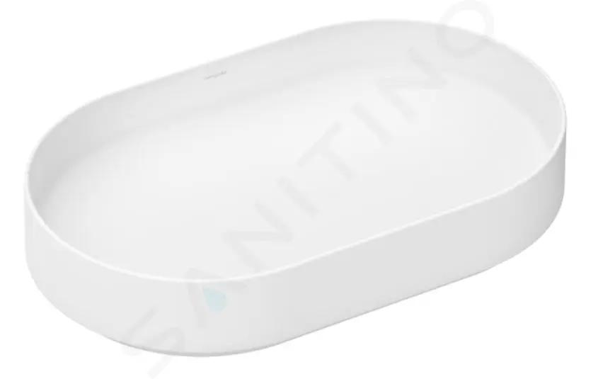 Hansgrohe Xuniva Evo U Umývadlo na dosku, 65x40 cm, bez prepadu, bez otvoru na batériu, matná biela